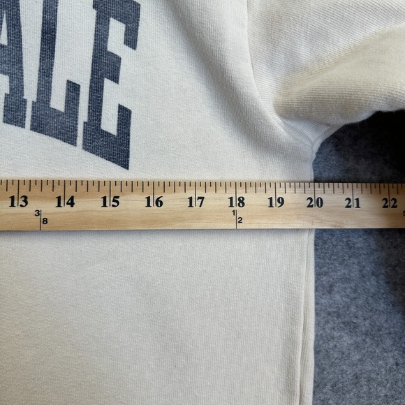 John Galt Scottsdale Crewneck Sweatshirt Women's Size S Cream Navy Heavyweight - Picture 4 of 8